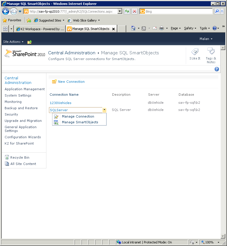 Manage Existing Connections